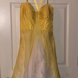 La femme Yellow ombre cocktail dress